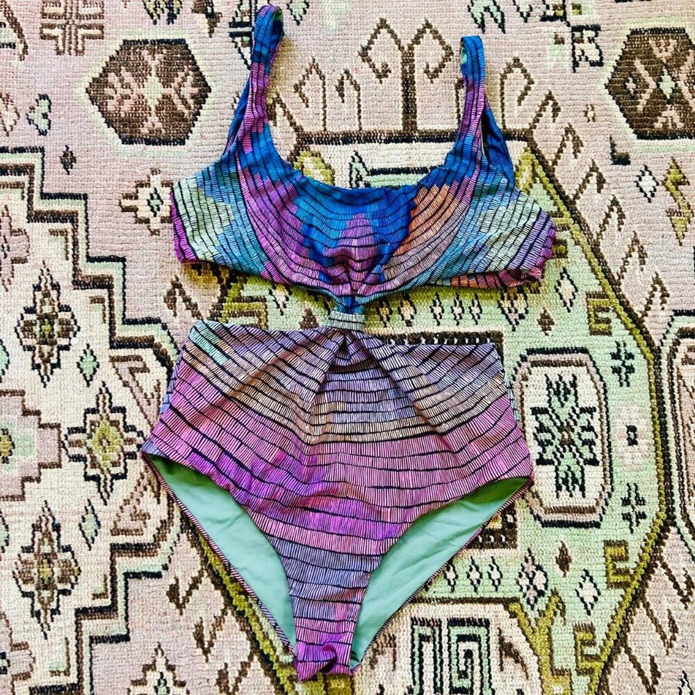 Mara Hoffman radial knot one piece swimsuit